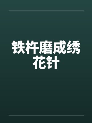 铁杵磨成绣花针封面